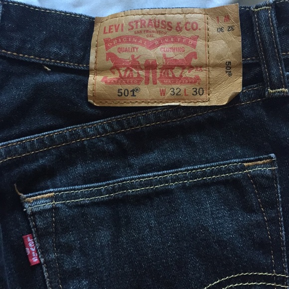 Levi’s 501 Black Tan Stitch Denim Pants sz 32 x 30 - Picture 5 of 8